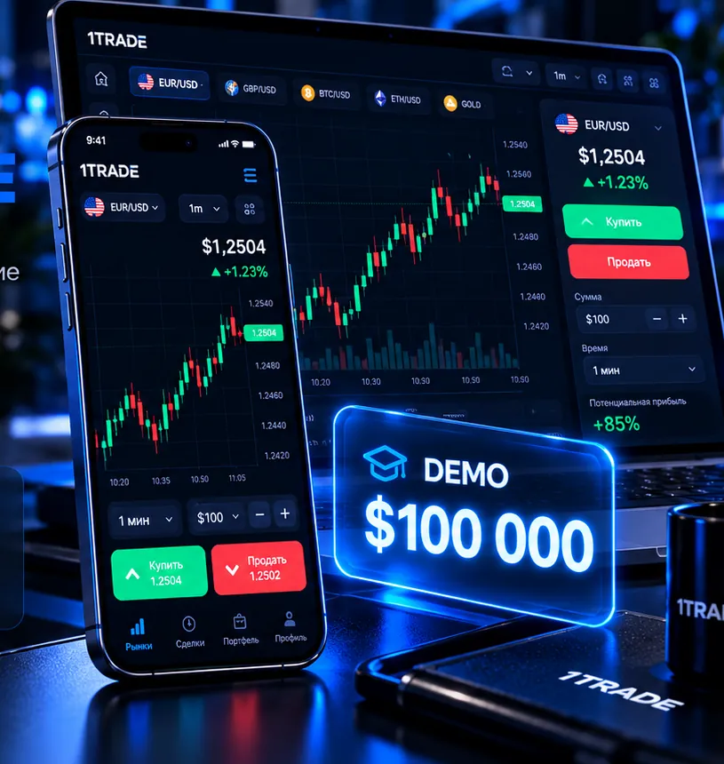 Concept illustration of a mobile trading interface